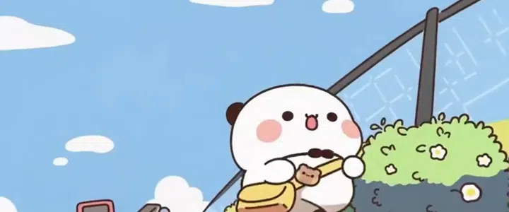 Sunny Stroll: Kawaii Panda Guitar Walk