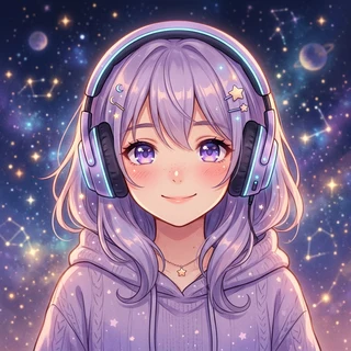 Midnight Stargazer: Cosmic Lo-Fi Study Room Avatar