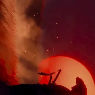 Crimson Horizon: Red Sun Mountain Twilight Avatar