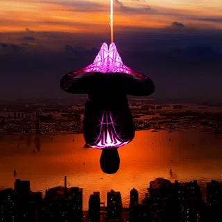 Cyberpunk Leap: Miles Morales Neon Descent Avatar