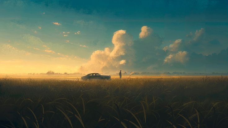 Golden Hour Solitude: Prairie Dusk